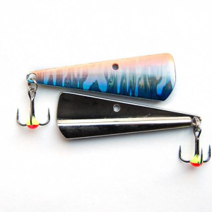 Ice fishing jig 3D Toporik 72mm- 25gr- color BUSH- 3 hook