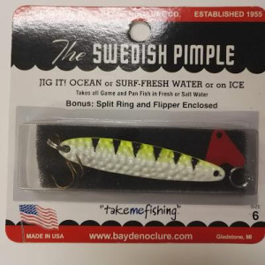 Jigging lure Svedish pimple  60mm- 14gr.- color 6-13A / white / yellowtiger