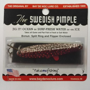 Jigging lure Svedish pimple  60mm- 14gr.- color 6-24A / silver / cherry