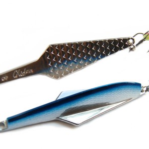 Ice fishing jig Glider 80mm- 30gr- color BUS- nickel - blue