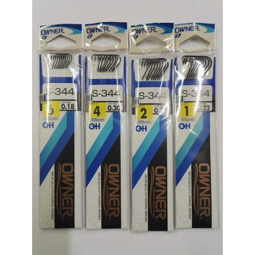 Leaders with hooks Owner S-344-03- line 0-22 mm- hook #03- length 65 cm- 8 pcs / pak. Leaders with hooks Owner S-344-03- line 0-22 mm- hook #03- length 65 cm- 8 pcs / pak.