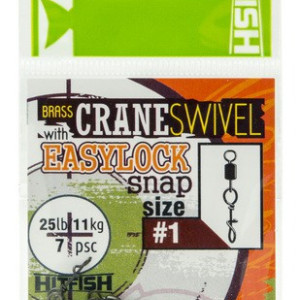 Brass Crane Swivel with Easylock Snap #1- 11 kg- 7 pcs/pack Brass Crane Swivel with Easylock Snap #1- 11 kg- 7 pcs/pack