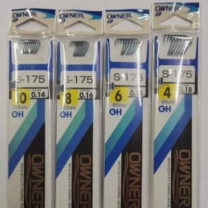 Leaders with hooks Owner S-175-04- line 0-18 mm- hook #4- length 65 cm- 7 pcs / pak.