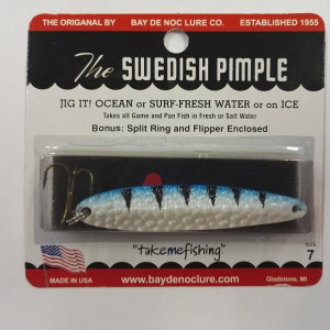 Jigging lure Svedish pimple  60mm- 14gr.- color 6-10A / white / bluetiger