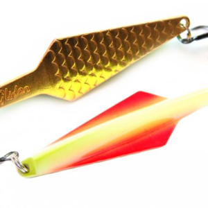 Ice fishing jig Glider 80mm- 30gr- color LR- yellow-red