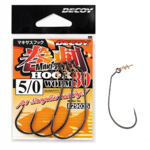 Offset hooks Decoy Maki-Sasu Hook Worm 30 #3/0- 4 pcs/pack
