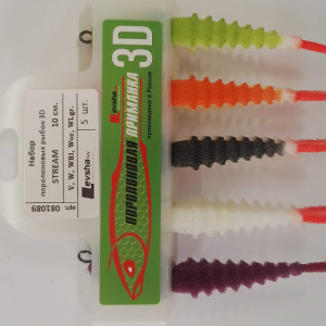 Set of foam rubber fish  LEVSHA 3D Ex STREAM 10 cm- with hooks- 5 pcs.