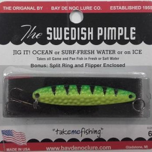 Jigging lure Svedish pimple  60mm- 14gr.- color 6-11A / yellow / greentiger