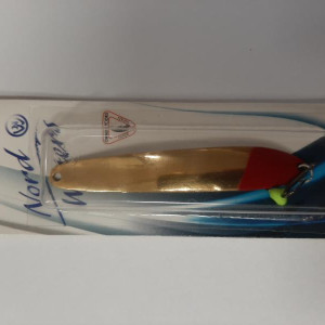 Ice fishing jig Valio 85mm- 14g- color SGRH- silver-gold-red