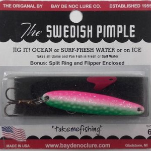 Jigging lure Svedish pimple  60mm- 14gr.- color 6-18A / rose / green / white