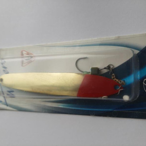 Ice fishing jig with chain Valio 85mm- 14g- color SGRH- silver-gold-red