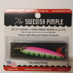 Jigging lure Svedish pimple  60mm- 14gr.- color 6-14A / rose / green / fluo