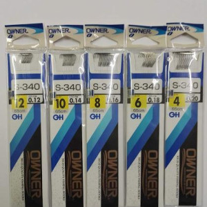 Leaders with hooks Owner S-340-06- line 0-18 mm- hook #6- length 65 cm- 8 pcs / pak.