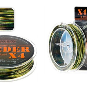 Cord AKARA "Feeder X-4 Camo 150" (braided, camouflage, 150 m, 0.100 mm, 6.50 kg, pack. 1 pc.)
