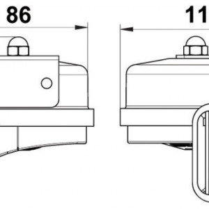 Powerful ABS chromed single horn 12V 8A 115 + - 5 dB Powerful ABS chromed single horn 12V 8A 115 + - 5 dB