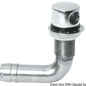 90° Fuel vent mirror polished SS Ø16 mm