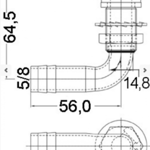 90° Fuel vent mirror polished SS Ø16 mm